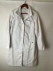 Figs Womens White Pockets Long Sleeve Button Up Lab Coat S Small Pockets