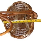 Vintage Twisted Willow Buttocks Basket Eye Of God Farmhouse Handle Hand Woven 