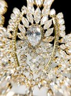 Bridal Headpiece  Wedding Gold Crown  Royal Princess Tiara  Cubic Zirconia Crown
