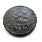 1837 Van Buren Metalic Current - 1841 Webster Credit Current Hard Times Token