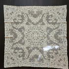 Antique French Ivory Chantilly Lace Side Table Cover 38   square Tablecloth Floral