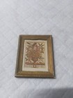 4 Vtg Handmade Dollhouse Miniature Wood Framed Floral Print Pictures