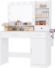 Vanity Desk With Mirror And Adjustable 11 Led Bulbs Modern Vanity Makeup Table