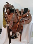 Youth Western Sadle Horse Kids Barrel Racing Trail Tooled Leather Tack Set 12 13