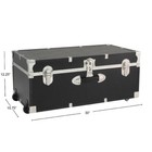 College Cool Footlocker Trunk Storage Wheels Wood Vinyl Moistureresistant 30in
