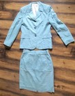 Bocchese Women s Suit Made Italy 39 Green Silk Blend Blazer Skirt Vintage 8 10