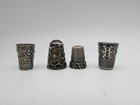 Vintage Sterling Silver Thimbles Repousse Germany   Others Halmarks  4ct Lot Or3