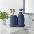 Ceramic Bath Accessories Set 3 Piece Soap Dispenser Toothbrush Holder Tray New