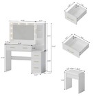 Makeup Vanity With Lights   Charging Station  Black Vanity Table With 5 Drawers