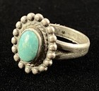 Vintage Navajo Bell Trading Native American Sterling Silver Turquoise Ring C120
