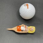 Vintage Hooters Golf Ball   Blonde Hooters Girl Golf Tee Promo Collectible