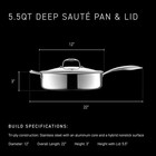 Hexclad 5 5 Qt Hybrid Nonstick Deep Saut   Frying Pan   Lid  Induction Ready 