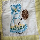 Vintage Homemade Hand Embroidered Hand Quilted Sunbonnet Sue Baby Crib Quilt