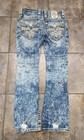 Rock Revival  30 32x32 Scion Slim Boot Distressed Acid Wash Denim Jeans