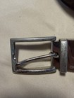 Coach Mens Signature Embossed Brown Leather Belt Fair Condition