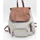 Michael Kors Abbey Vanilla Signature Logo Medium Backpack 35t9gayb7b Gold Tone