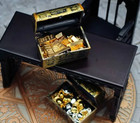Dollhouse Pirate Miniatures Treasure Chest Box 1 12 Gold Bar Coin Ingot Vintage