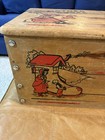 Vintage Wood Toy Chest Box Nursery Rhyme Themed Mother Goose 28x14x12