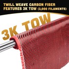 12  X 5ft Twill Weave Blackred Carbon Fiber Fabric Cloth Resin 3k 9oz 12  X 59  