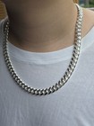 New925 Sterling Silver Cuban Link Chain Necklace 22    Inch 10 25 Mm 145 6 Grams