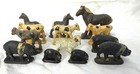 13 Antique Vintage Toy Hard Rubber Farm Animals Horse Cow Pig