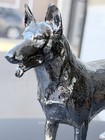 Vintage Spelter Cast Metal German Shepherd Statue Dog Figurine 6 5  Hollow