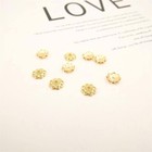 20pcs 18k Gold Plated Beads Cap  Filigree Bead Cap  Diy Jewelry Supply 8mm Gxb20