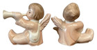Vintage Pair Of 1950 s Ceramic Musician Angels Christmas Pixie Read