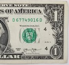 Ink Well Contamination Error Dollar Bill Black Serial Number 67749016 Us 2013 D