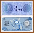 Set Venezuela  1 2 Bolivares  1989  Picks 68-69  Unc