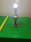 Antique French Limoges Style Victorian Porcelain Cobalt Blue Lamp Gold Trim