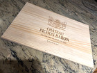 Chateau Pichon Baron  Wood Wine Crate Lid 20 25  X 13 x 3 8 