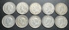 1947 Canada Silver Dime Lot Of 10 - George Vi Canadian 10 Cent Coins 80  Silver