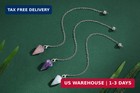 3 Pcs Crystal Pendulums Set For Divination Dowsing Natural Amethyst Rose Quartz
