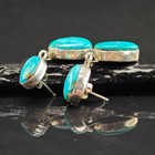 Albert Francisco Navajo Turquoise Sterling Silver Stud Dangle Earrings