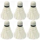 White Goose Feather Shuttlecocks Birdies Badminton Ball Game Sport Training -6pc