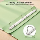 Pu Leather 3 Ring Binder Fits 8 5 x11  Letter Size Paper  1 Inch Round Ring