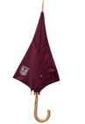 Vtg Lauren Ralph Lauren Burgundy Classic Umbrella Wood Curved Hook Handle Crest