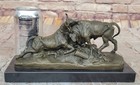 Art Deco Combat Bull Bulls Bronze Artwork Sculpture Figurine Statue Figure Gift