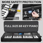 88-key Keyboard Case With Wheels  10mm Thick Padded Gig Bag With Adjustable Shou