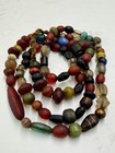 Antique Multicolor Unique Mix  Glass  Trade Beads     Unique Collectible Strand
