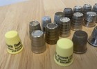 30 Pc Mixed Lot Metal   Plastic Thimbles Advertising Vtg Modern