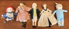Vintage Lot Of 5 Handmade Small Dolls 7    - 9   