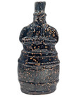 Antique Rockingham Glazed Pottery Figural Bottle Flask Toby Top Hat Vintage