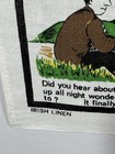 Vintage Irish Linen Tea Towel Ireland Humour Novelty Cottagecore Folk Art