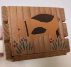 Vintage Wooden Pig Folk Art Farmhouse Small Narrow Wooden Crate Decor Box