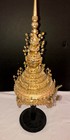 Traditional Thai Dance Crown   Wooden Stand Festive  Classic Festive Culture