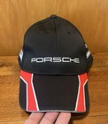 Authentic Porsche Motorsport Cap Hat Black Adjustable Embroidered Logo Racing
