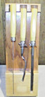 Vintage Butterscotch Bakelite Meat Carving Set Knife Honing Stainless Steel Wood