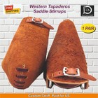Western Rough Out Tapaderos Stirrups For Saddle Bull Nose Heavy Duty Design